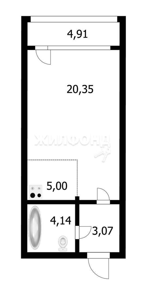 квартира г Новосибирск р-н Октябрьский ул Виталия Потылицына 9/4 Золотая нива фото 7