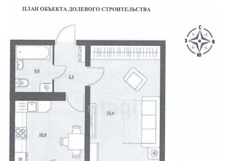 квартира р-н Рамонский х Ветряк ул Выборская 7 Яменское с/пос фото 25