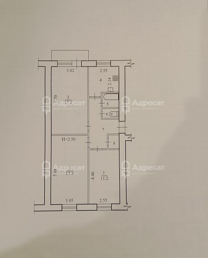 квартира г Волгоград р-н Тракторозаводский ул им. Мясникова 14 фото 10