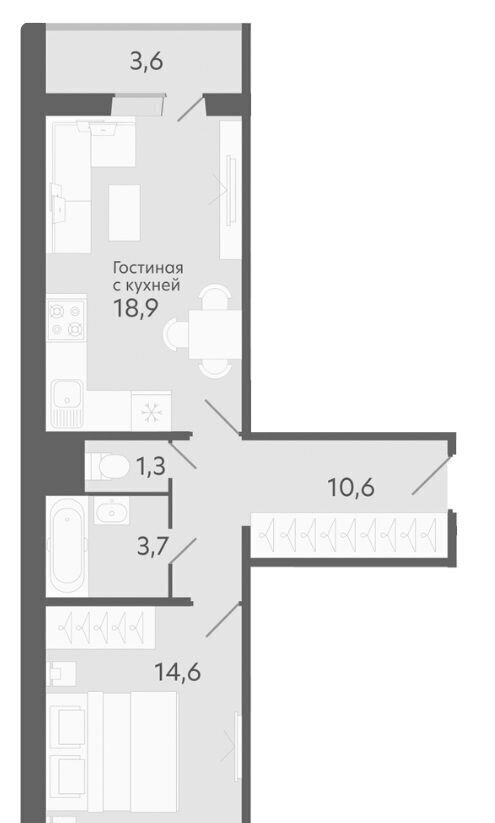 квартира г Новосибирск р-н Ленинский ул Титова 1 жилой район «Чистая Слобода» фото 5