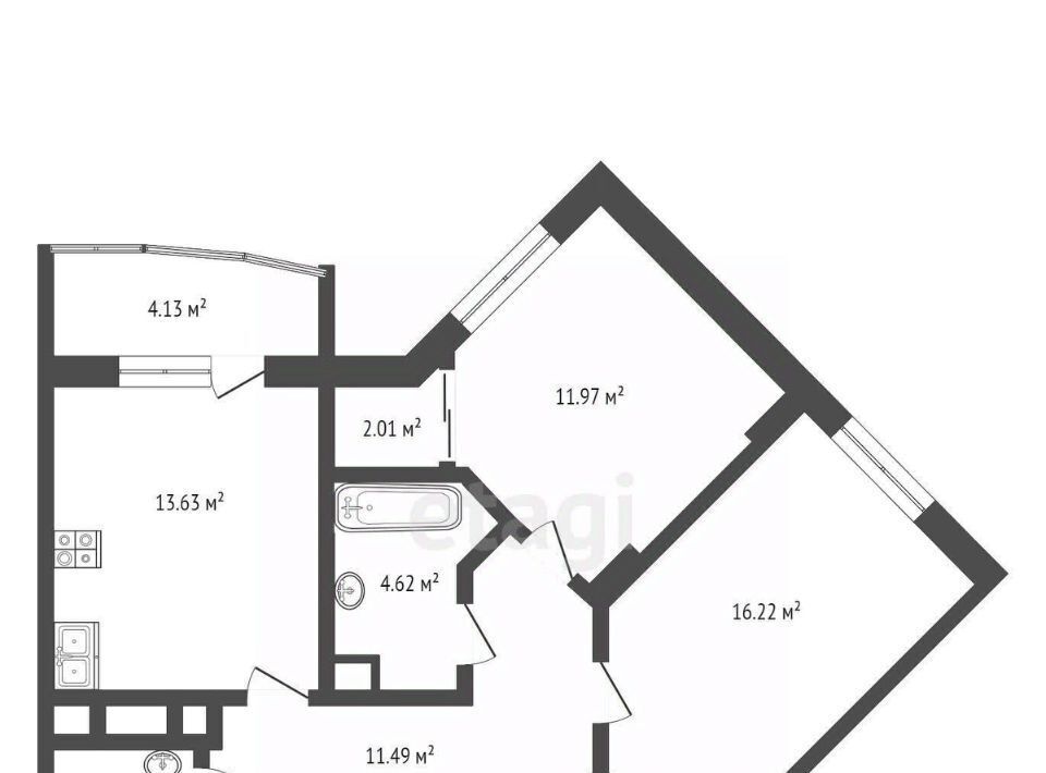 квартира г Калуга р-н Октябрьский ул Московская 311к/6 ЖК «Куба» фото 2