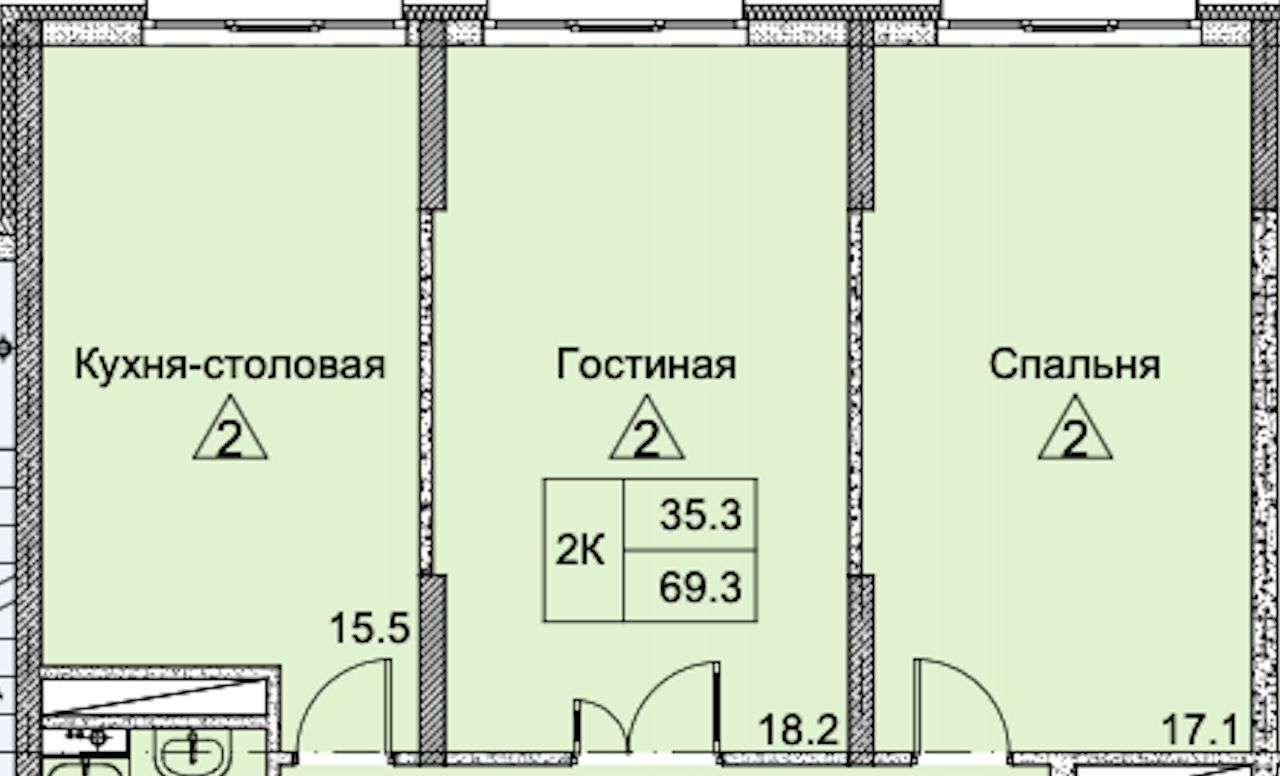 квартира р-н Боровский г Балабаново ЖК «Петровский» фото 1