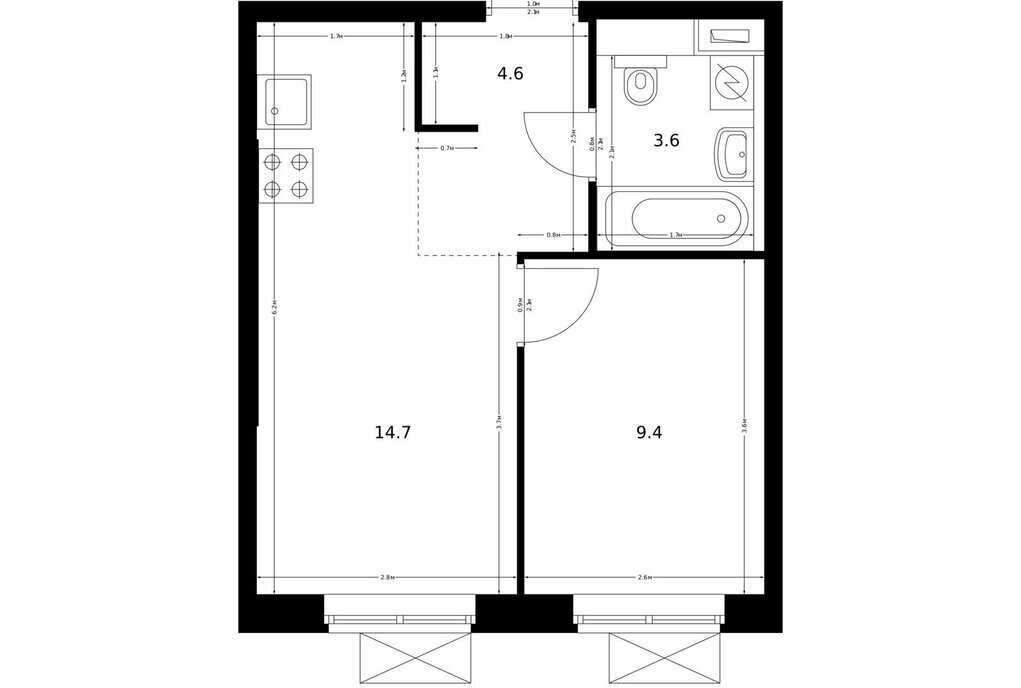 квартира г Москва метро Коммунарка метро Саларьево ТиНАО улица Трёхполье, 6к 1 фото 1