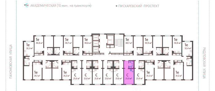 квартира г Санкт-Петербург метро Академическая ул Пахомовская 12к/2 округ Полюстрово фото 2