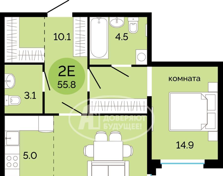 квартира г Пермь р-н Свердловский ул Яблочкова 5к/5 фото 18