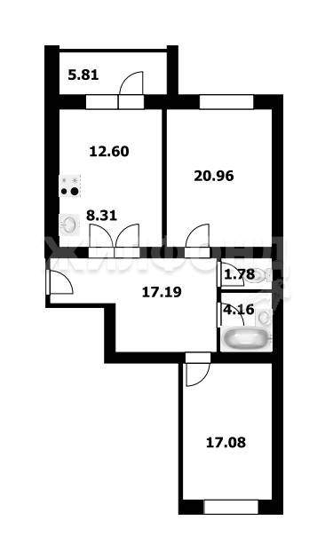 квартира р-н Новосибирский рп Краснообск 2 квартал, д. 230 фото 2