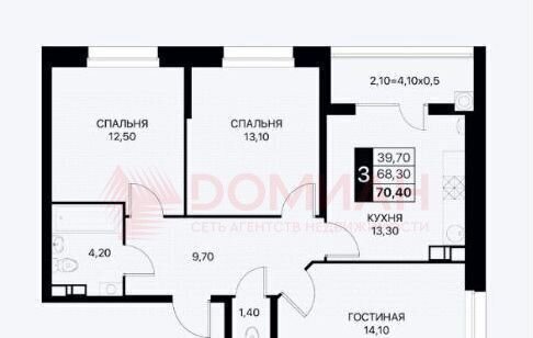 квартира г Ростов-на-Дону р-н Первомайский ул Берберовская 15с/2 фото 2