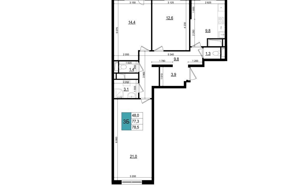 квартира г Одинцово БЗРИ Баковка микрорайон 6-6А, жилой комплекс -Сити, к 23 фото 1