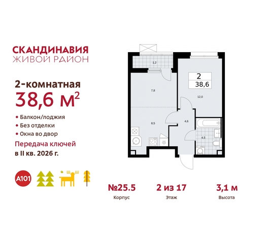 квартира п Сосенское жилой район «Скандинавия» дом 25/5 Сосенское, Бутово фото