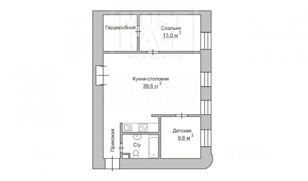 квартира г Москва ЦАО Арбат пер Трубниковский 29/36 с 2, Московская область фото 2