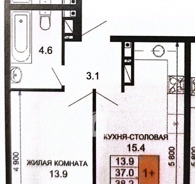 квартира г Краснодар р-н Прикубанский ул им. лётчика Позднякова 2к/21 фото 2