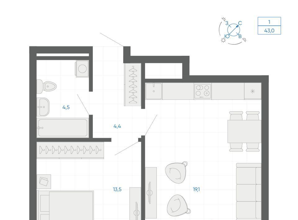 квартира г Екатеринбург Чкаловская 12-й кв-л, 6, Академический мкр фото 1