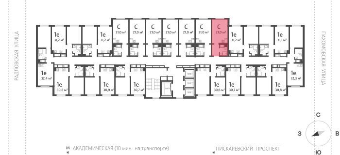 квартира г Санкт-Петербург метро Академическая ул Пахомовская 10к/3 округ Полюстрово фото 2