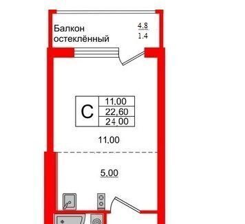 квартира г Калининград р-н Московский ул Батальная 100 ЖК «Стерео» фото 13