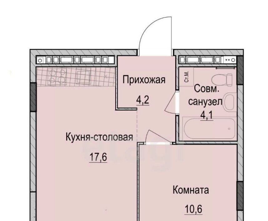 квартира г Казань ЖК «Ферма-2» Проспект Победы, жилмассив фото 2