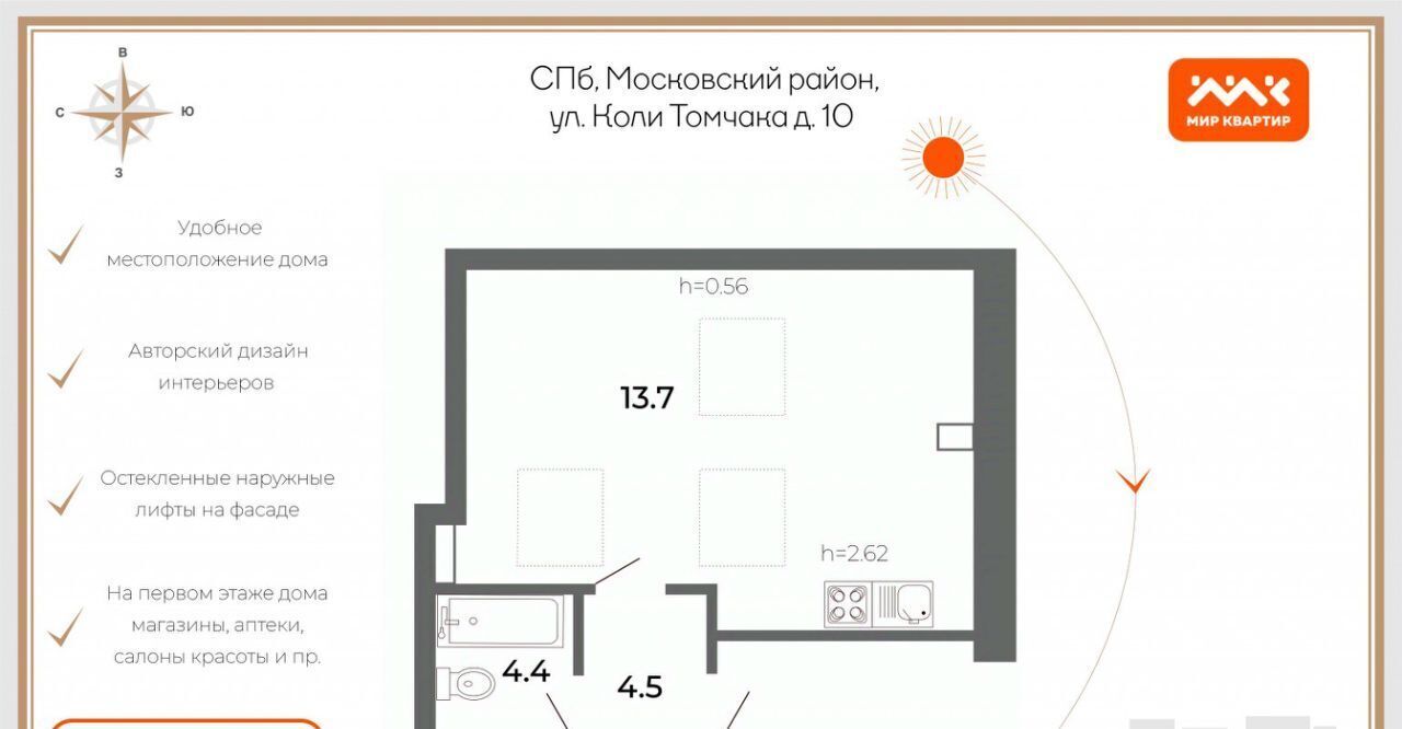 квартира г Санкт-Петербург метро Московские Ворота р-н Московская Застава ул Коли Томчака 10 фото 2