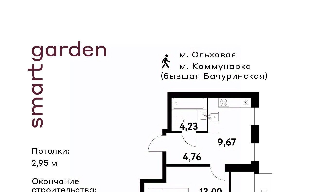 квартира г Москва п Сосенское п Газопровод метро Коммунарка Смарт Гарден жилой комплекс, 1 фото 1