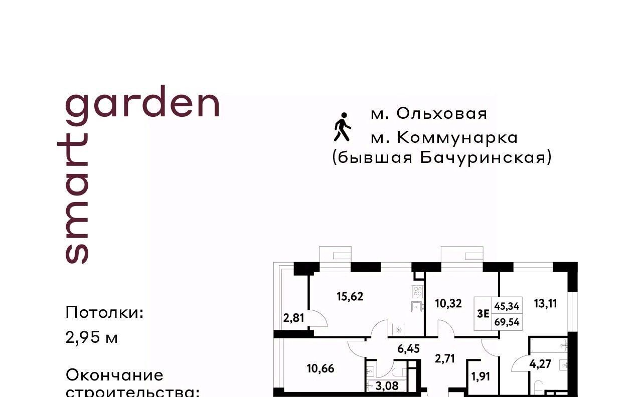 квартира г Москва п Сосенское п Газопровод метро Коммунарка Смарт Гарден жилой комплекс, 1 фото 1