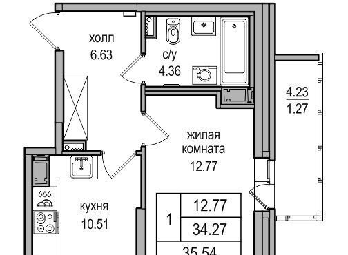 квартира г Санкт-Петербург п Парголово Парнас метро Парнас проезд Толубеевский, 34к 2 фото 2