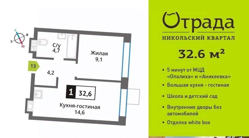 квартира г Москва метро Аникеевка ул Соловьиная Роща 8 Московская область, Красногорск фото 1