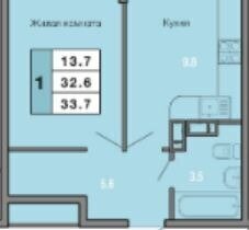 квартира г Краснодар п Российский ул им. Комарова В.М. 21б фото 1