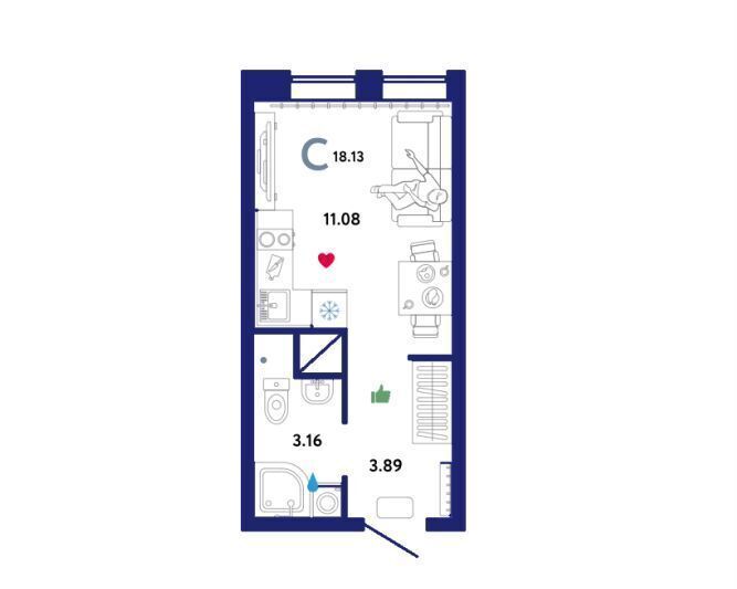 квартира г Тюмень р-н Калининский ул Интернациональная 199 корп. 9 фото 2