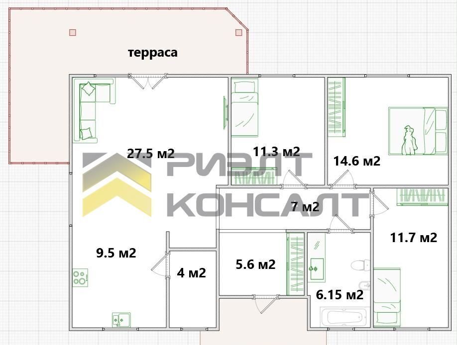 дом р-н Омский д Зеленое Поле Магистральное сельское поселение, Омск фото 13