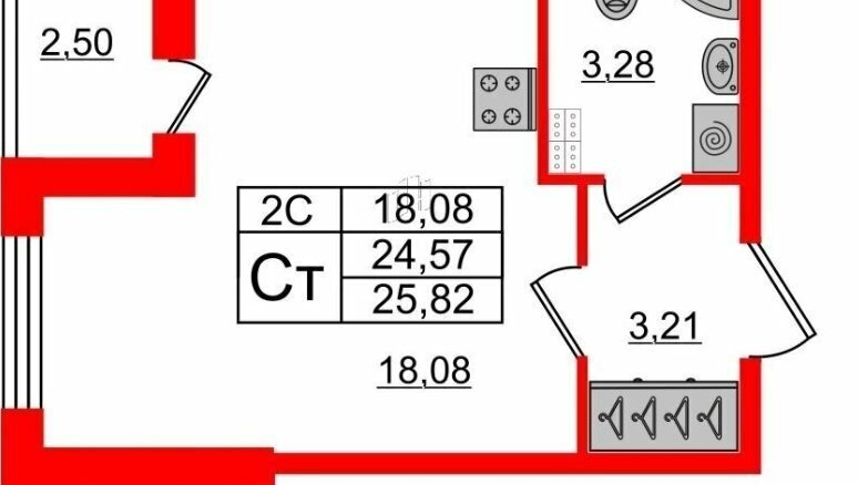 квартира г Санкт-Петербург метро Московская ш Пулковское 99к/6 Ленинградская область фото 20