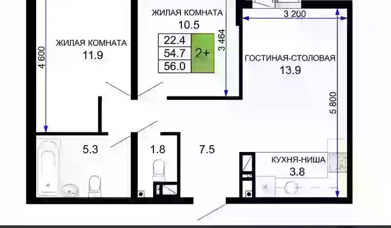 квартира г Краснодар р-н Прикубанский ЖК «Дыхание» фото 1