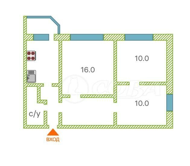 квартира г Тюмень ул Федюнинского 54к/2 фото 3