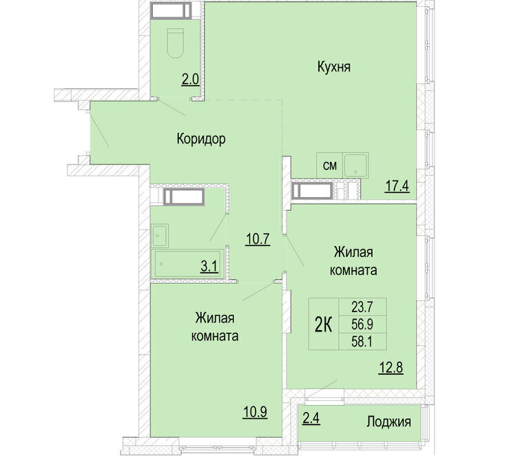 квартира г Нижний Новгород р-н Советский Автозаводская ЖК «Новая Кузнечиха» Нижний Новгород, жилой комплекс Новая Кузнечиха фото 1