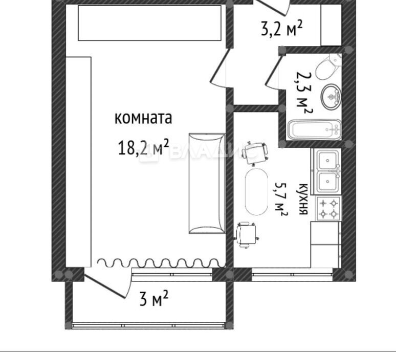 квартира г Новороссийск р-н Южный ул Куникова 104 фото 4