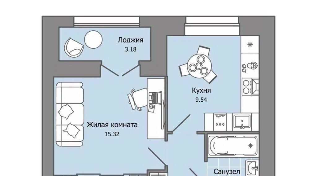 квартира г Ульяновск р-н Засвияжский Город Новаторов жилой комплекс, 3 фото 1