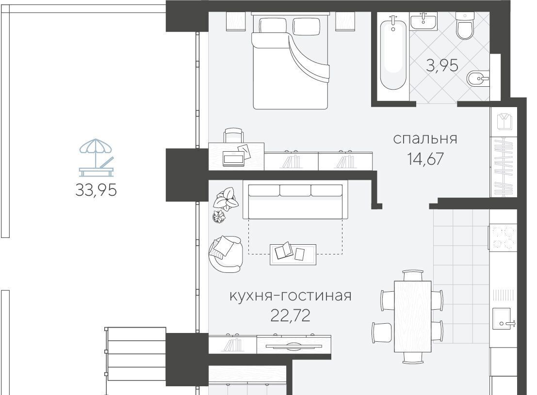 квартира г Тюмень р-н Калининский ул Василия Малкова 12 фото 1
