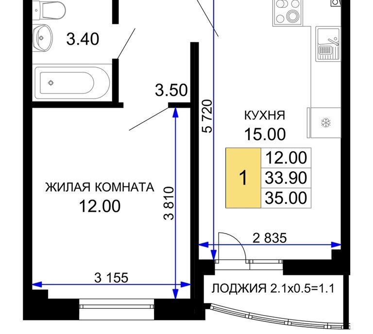 квартира р-н Анапский г Анапа жилой комплекс Песчаный фото 1