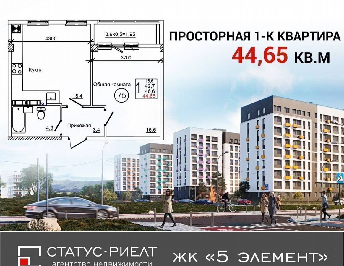 квартира р-н Симферопольский с Мирное ул 9 Мая 6 ЖК 5 элемент этап фото 1