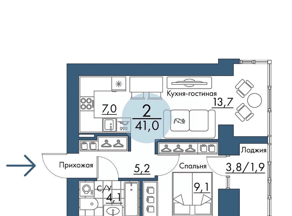 квартира г Красноярск р-н Свердловский Пашенный лофт-район «Портовый» Портовый жилой комплекс фото 1