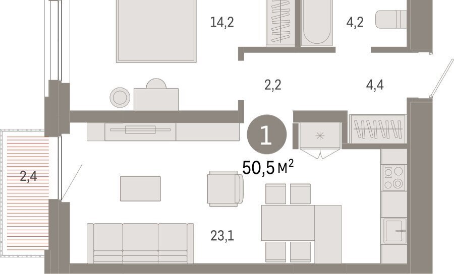 квартира г Тюмень ул Мысовская 26к/2 фото 2