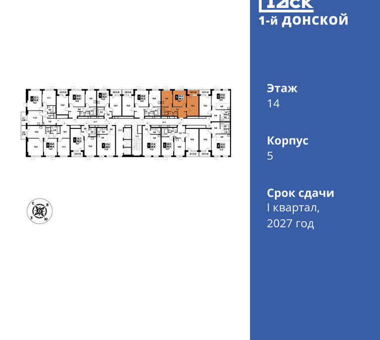 квартира городской округ Ленинский д Сапроново Зябликово, жилой комплекс 1-й Донской фото 2