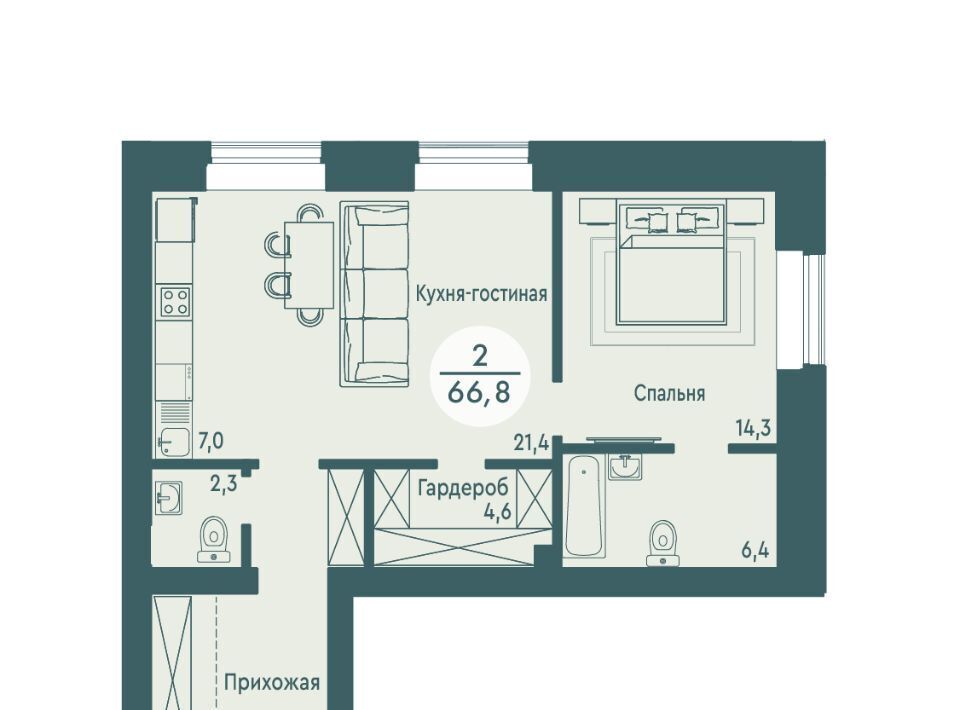 квартира г Красноярск р-н Советский ул Авиаторов 34 фото 1