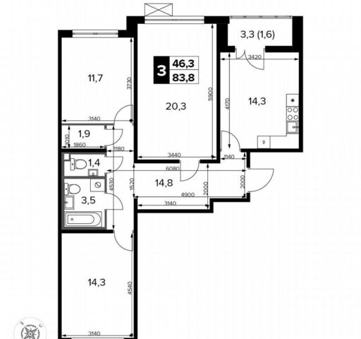 квартира ш Ленинградское 228 Молжаниново, корп. 5 фото