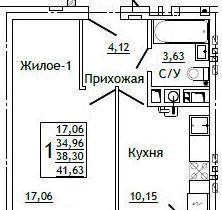 квартира г Смоленск р-н Промышленный ул Крупской 5 блок-секция 3, д. 54Б, 4 фото 1