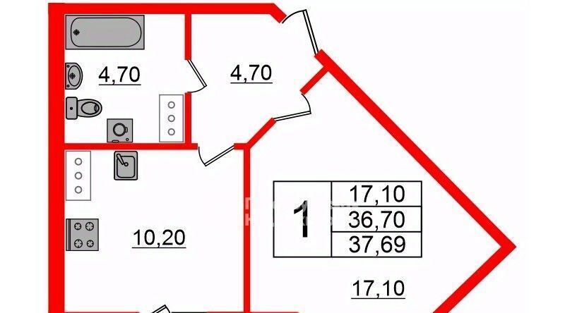 квартира г Санкт-Петербург метро Рыбацкое Усть-Славянка пр-кт Советский 36к/2 фото 2