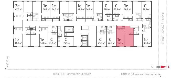 квартира г Санкт-Петербург метро Автово р-н Красносельский муниципальный округ Юго-Запад, жилой комплекс Морская миля фото 2