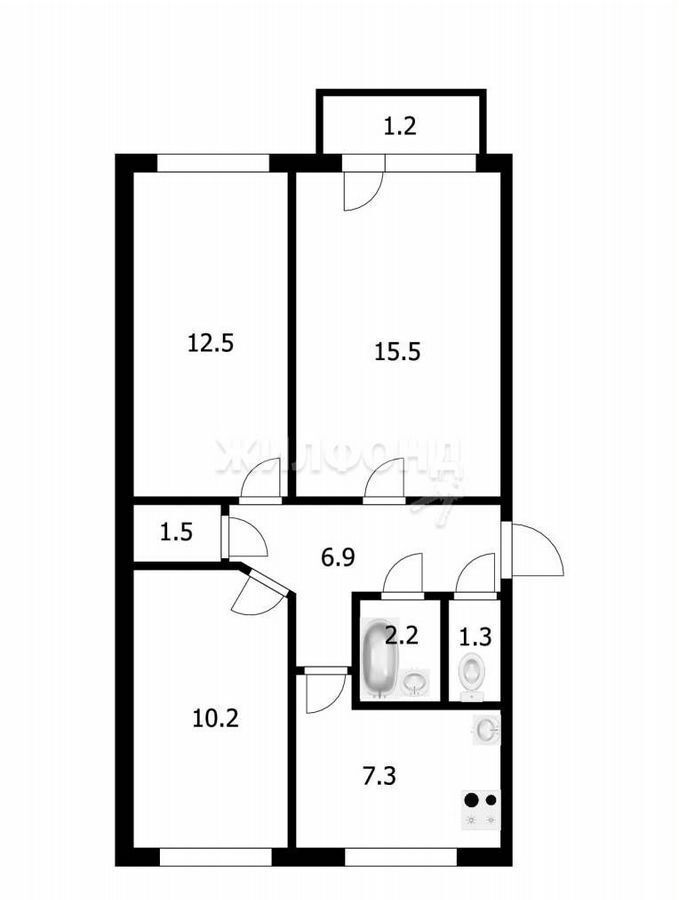 квартира г Новосибирск ул Курганская 26 Площадь Маркса фото 7