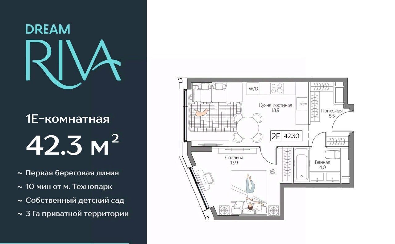 квартира г Москва метро Технопарк ЖК DREAM RIVA Дрим Рива жилой комплекс фото 1