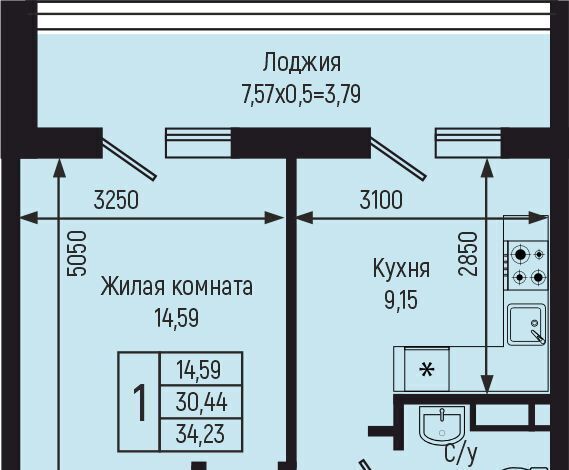 квартира р-н Туапсинский с Небуг Небугское сельское поселение, квартал Спортивный фото 1