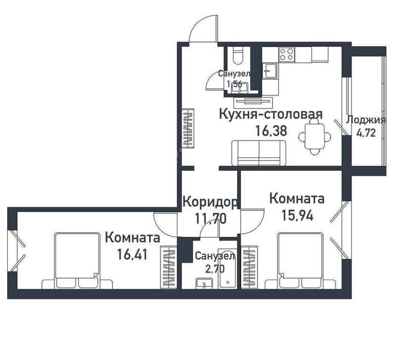 квартира р-н Сосновский п Пригородный ул Ласковая 8 Кременкульское сельское поселение фото 1