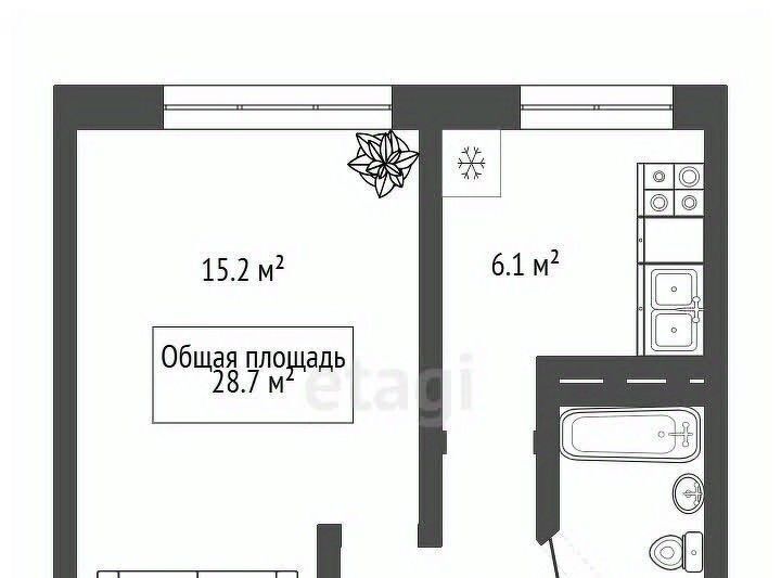 квартира г Новосибирск р-н Дзержинский Золотая Нива ул Куприна 30 фото 12