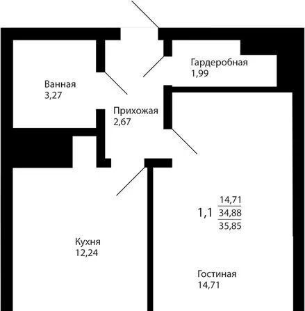 квартира г Казань ул Братьев Батталовых 20к/2 Проспект Победы фото 14